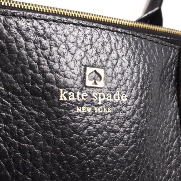 Kate Spade Southport Avenue Lydia Black Leather Satchel Shoulder Bag Purse Large - Picture 5 of 10